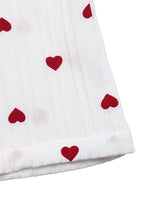 Heart Print Drawstring Waist Wide Leg Pants