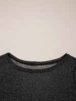 Metallic Glitter Mesh Long Sleeve Top