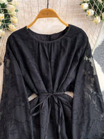 Tie Waist Long Sleeve Dress