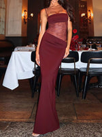 Lace Panel Bodycon Maxi Dress