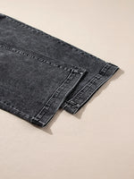 High-Waisted Wide Leg Washed Jeans