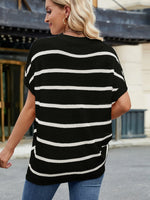 Striped Oversized Casual Sweater with Relaxed Fit