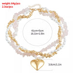Three-Layered Heart Pendant Necklace