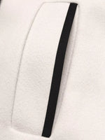 Contrast Trim Double-Breasted Jacket