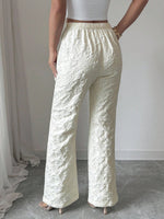 Textured High Waist Wide Leg Pants