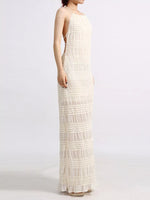 Backless Halter Neck Ruched Maxi Dress