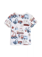 Children's Cartoon Truck Print Short Sleeve T-Shirt