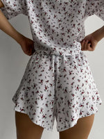 Floral Print Relaxed Fit Top and Shorts Lounge Set