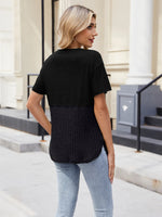 Two-Tone Short Sleeve Top