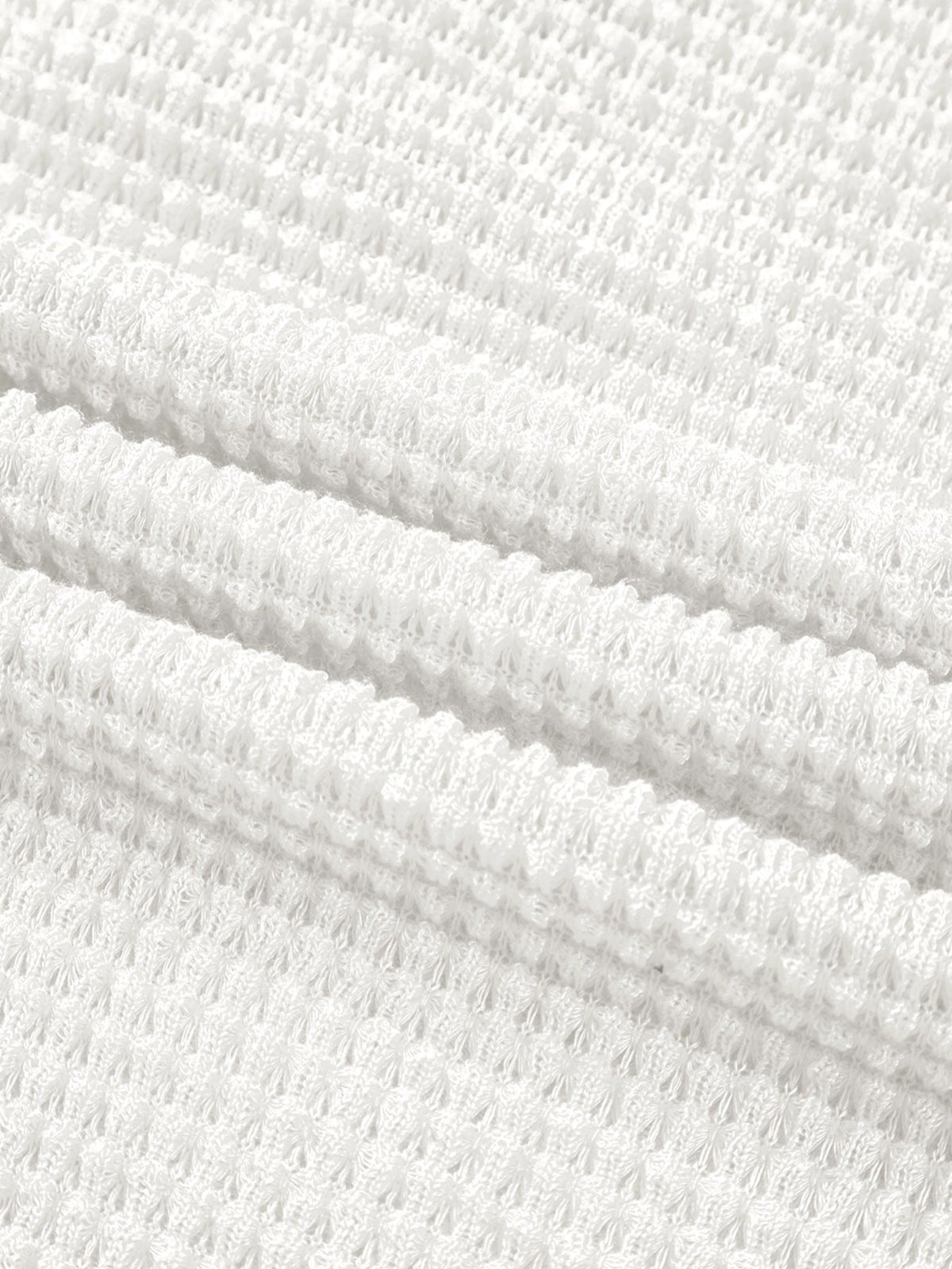 Waffle Knit Button Detail Top