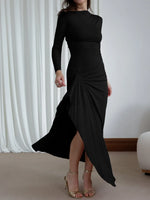 Ruched Long Sleeve Maxi Dress