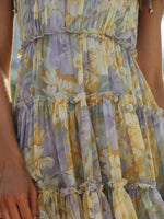Frill Printed Square Neck Mini Cami Dress