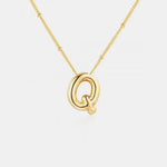 Gold-Plated Bubble Initial Necklace