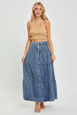 RISEN High Rise Ruffle Long Skirts