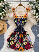 Floral Tie Waist Mini Dress