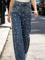 Embellished Wide-Leg Jeans