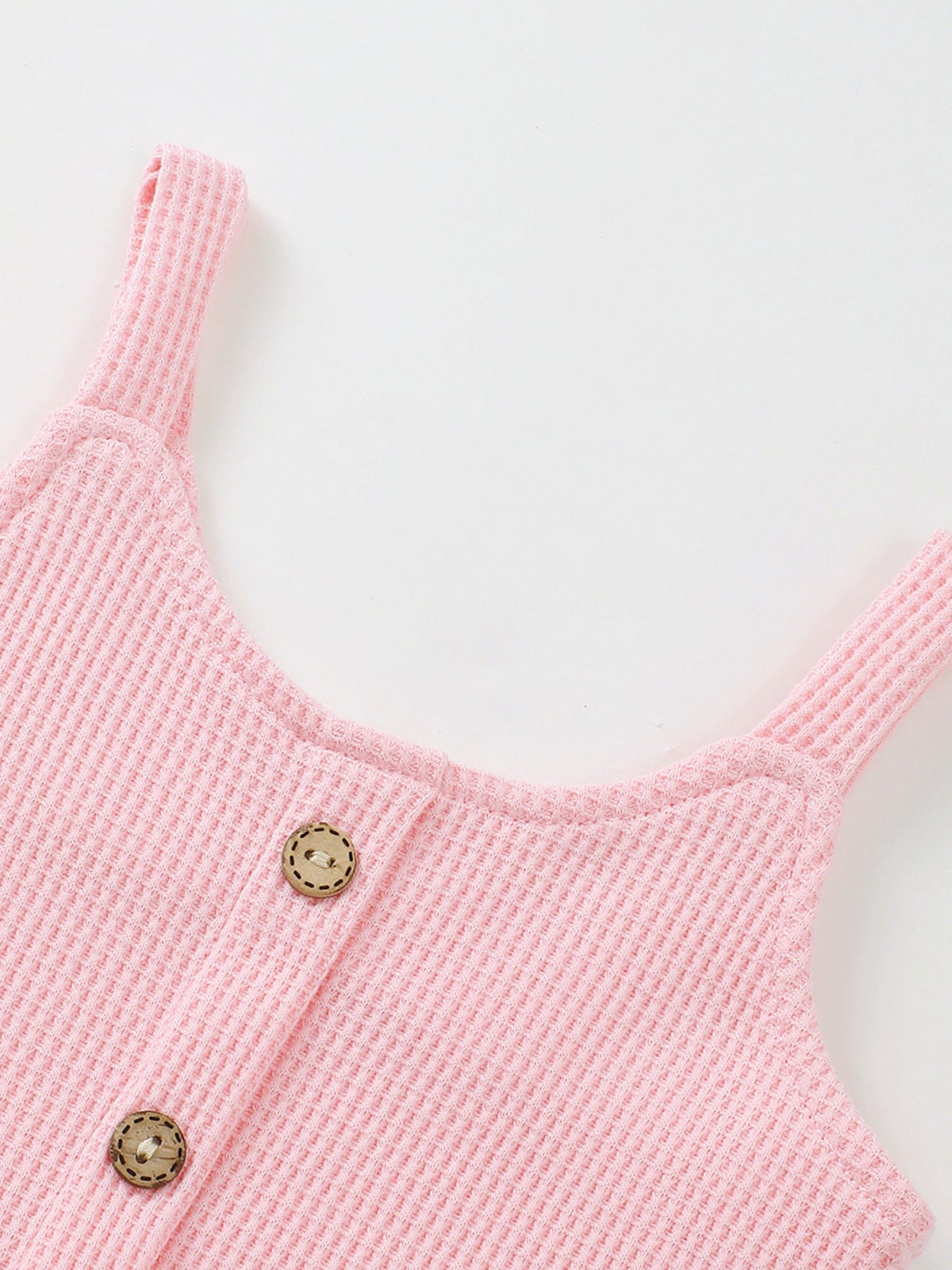 Children's Waffle Knit Tank Top and Bow Shorts Set