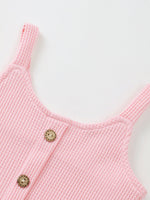 Children's Waffle Knit Tank Top and Bow Shorts Set