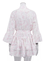 Floral Print Layered Ruffle Dress