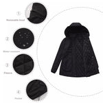 Full Size Fur Hooded Warm Winter Parka Outerwear Plus Size