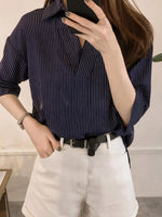Striped Collared Neck Shirt