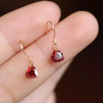 Zircon Heart Drop Earrings