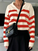 Striped Dropped Shoulder Knit Top