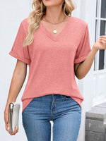 Casual V-Neck Short Sleeve T-Shirt