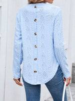 Diamond Pattern Knit Long Sleeve T-Shirt