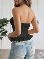 Ruffled Hem Tube Top