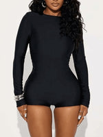 Round Neck Long Sleeve Romper