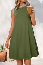 Round Neck Sleeveless Mini Tank Dress
