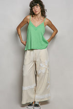 POL Lace Detail V-Neck Textured Knit Cami