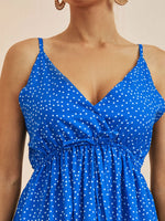 Polka Dot Ruffle Hem Mini Cami Dress