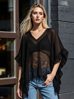 Lace Trim Flowy Cover-Up