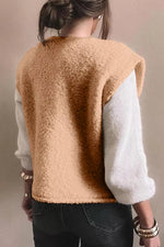 Fleece Button-Down Vest Coat