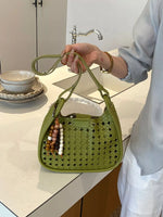 Woven Hollow-Out Shoulder Bag
