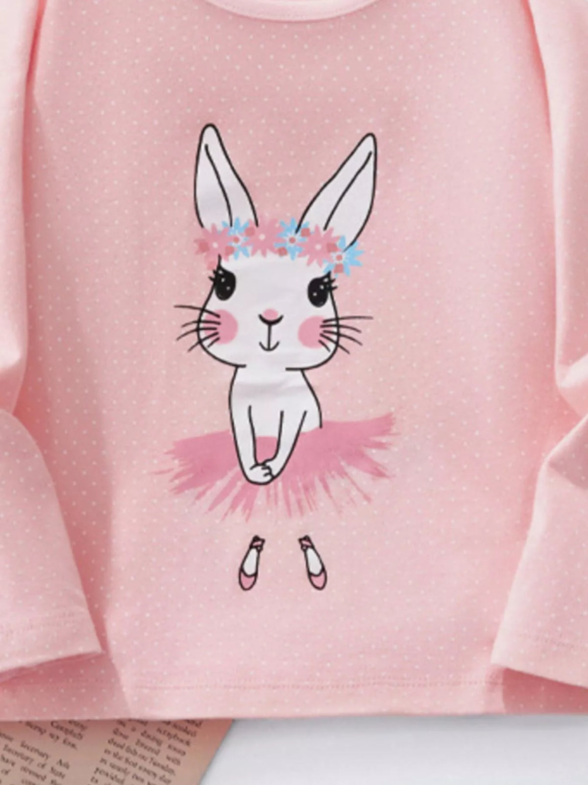 Children's Bunny Ballerina Graphic Long Sleeve T-Shirt