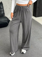 Full Size Drawstring Wide Leg Pants Plus Size