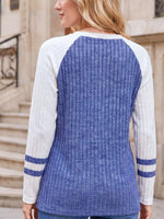 Ribbed Raglan Sleeve T-Shirt