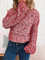 Crochet Round Neck Dropped Shoulder Sweater