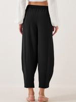 Full Size Drawstring Wide Leg Cropped Pants Plus Size