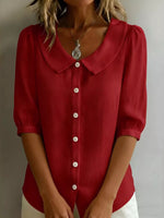 Peter Pan Collar Puff Sleeve Shirt