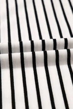 Stripe V Neck Tee and Casual Shorts Set
