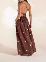 Polka Dot Maxi Dress with Spaghetti Straps