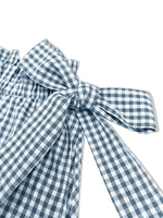 Asymmetric Gingham Bow Tie Sleeveless Top
