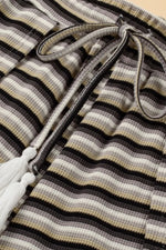 Striped Round Neck Short Sleeve Top and Pants Set