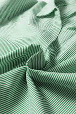 Striped Print Collared Split Neck Half Sleeve Blouse