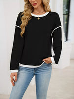 Contrast Trim Long Sleeve Sweatshirt