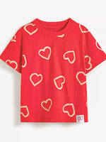 Children's Heart Print Cotton T-Shirt